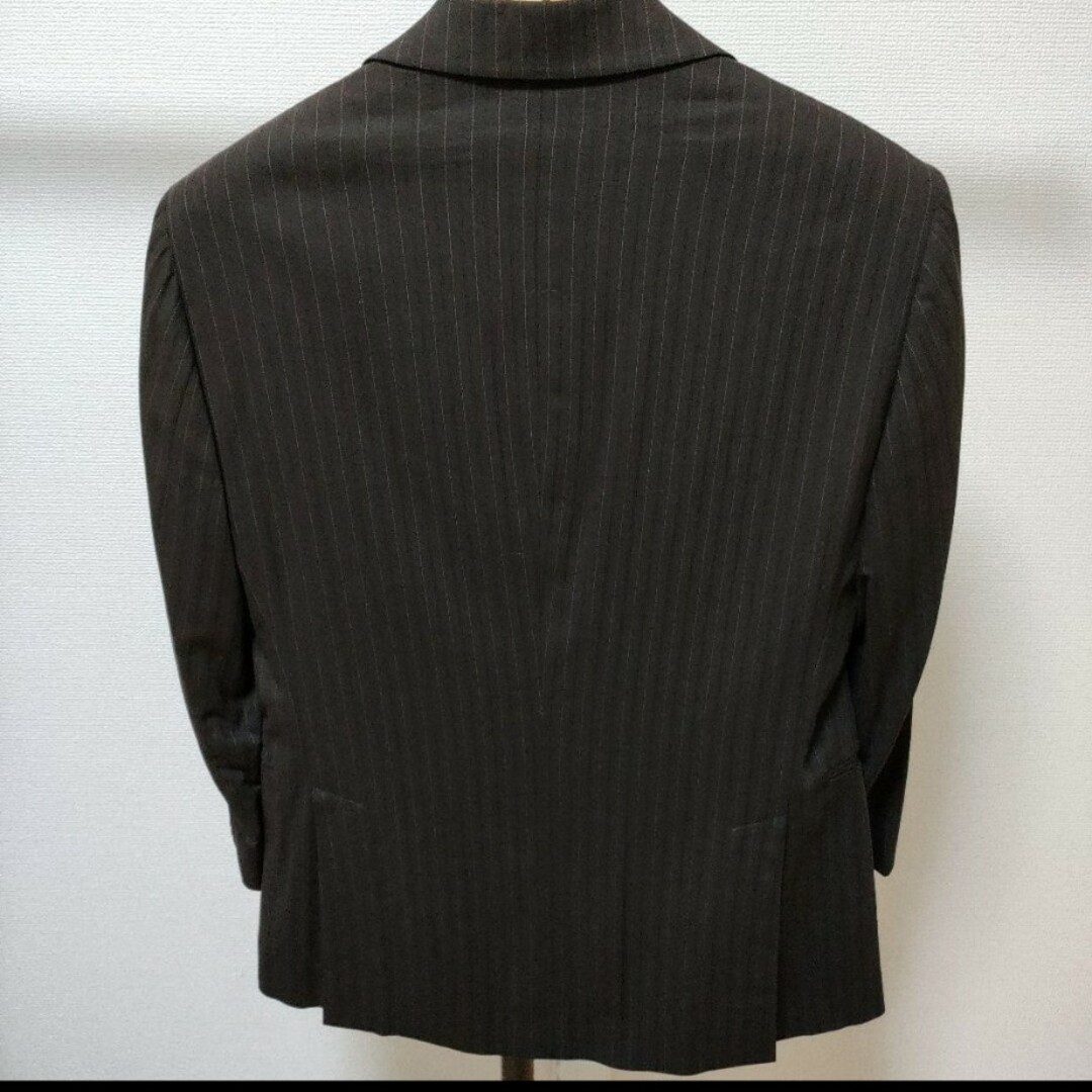 美品 使用感少 ✨️ ARMANI メンズ スーツ セットアップ ダークブラウン EMPORIO ARMANI スーツ セットアップ ブラウン ストライプ 48