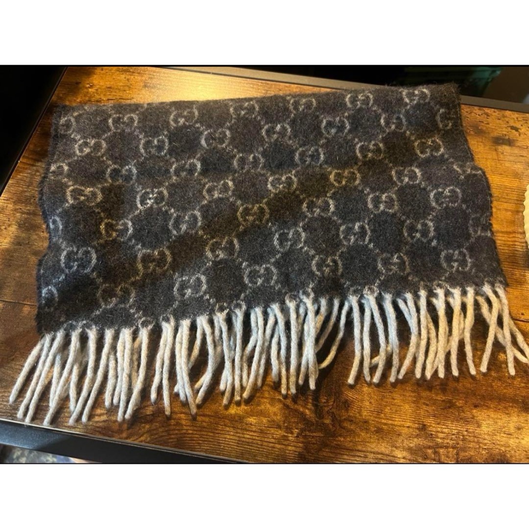 GUCCI マフラー/カシミア/グレー/メンズ/GGマーモント グッチ GUCCI マフラー/カシミア/グレー/メンズ/GGマーモント グッチ