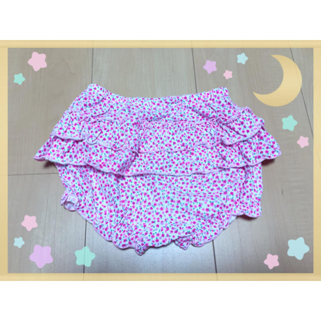 mikihouse(ミキハウス)の花柄フリフリショートパンツ キッズ/ベビー/マタニティのベビー服(~85cm)(パンツ)の商品写真