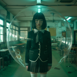 【school】絵　写真プリント　フチ無し　1:1　アート　Midjourney(絵画/タペストリー)