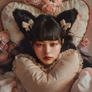 【愛されて】絵　写真プリント　フチ無　1:1　アート　Midjourney(絵画/タペストリー)