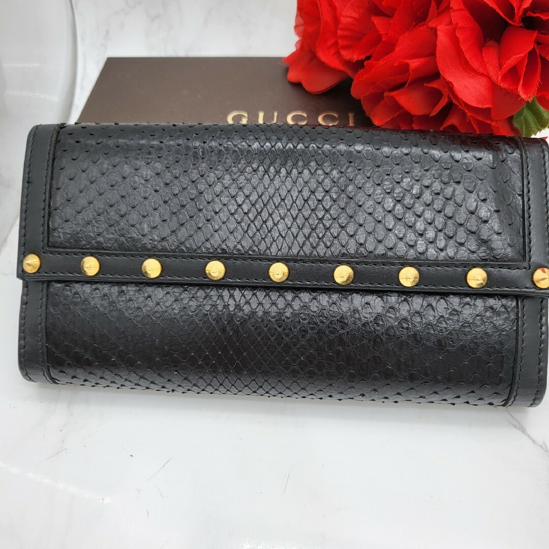 希少】 GUCCI グッチ 長財布 財布 GG スタッズ パイソン 希少】 GUCCI グッチ 長財布 財布 GG スタッズ パイソン
