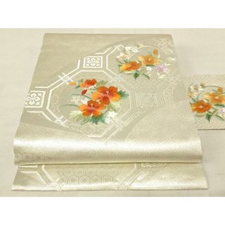 平和屋着物◎九寸名古屋帯 総刺繍 蜀江花文 金銀糸 正絹 逸品 平和屋着物◎九寸名古屋帯 総刺繍 蜀江花文 金銀糸 正絹 逸品