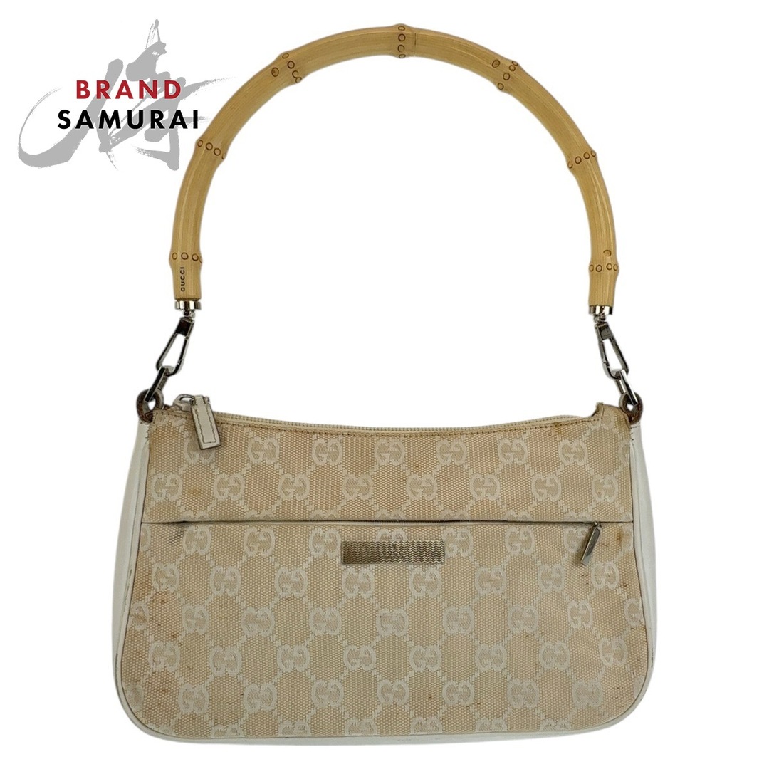 GUCCI グッチ バンブー ホワイト ベージュ シルバー金具 GG GUCCI グッチ バンブー ホワイト ベージュ シルバー金具 GG