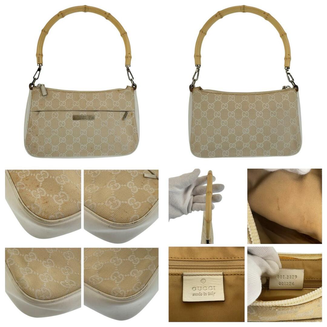 GUCCI グッチ バンブー ホワイト ベージュ シルバー金具 GG GUCCI グッチ バンブー ホワイト ベージュ シルバー金具 GG