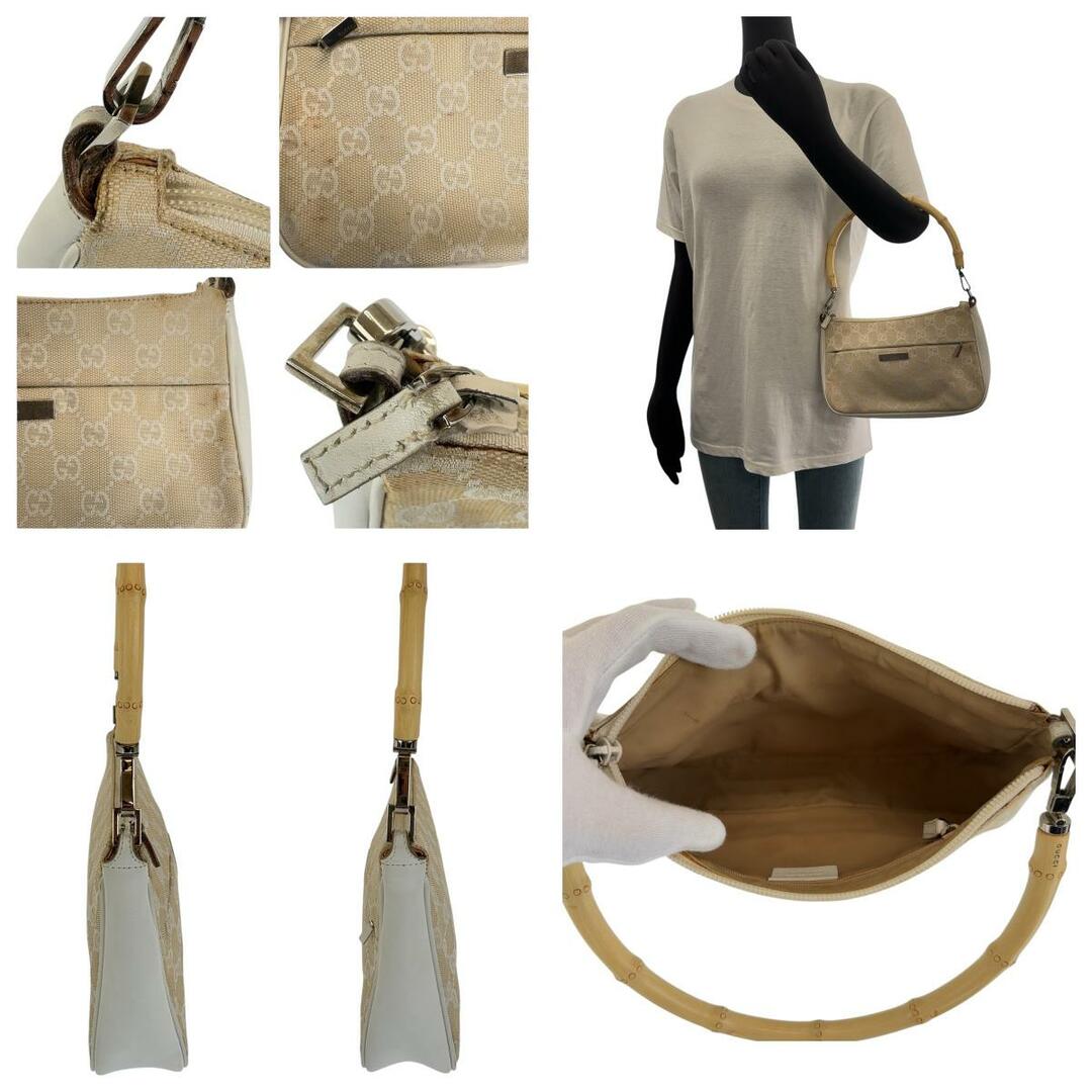 GUCCI グッチ バンブー ホワイト ベージュ シルバー金具 GG GUCCI グッチ バンブー ホワイト ベージュ シルバー金具 GG