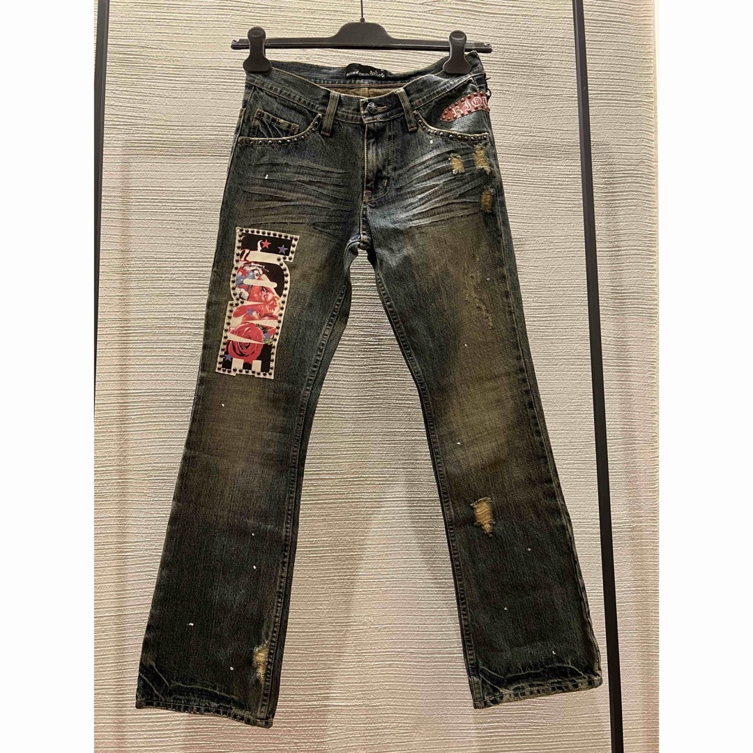 00s RIOT japanese label flare denim デニム パンツ 00s RIOT japanese label flare denim デニム パンツ