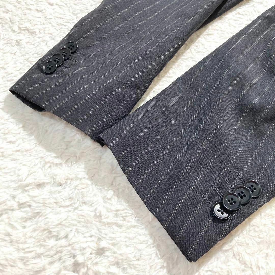 希少】ISAIA イザイア スーツ セットアップ ブラック ストライプ 希少】ISAIA イザイア スーツ セットアップ ブラック ストライプ