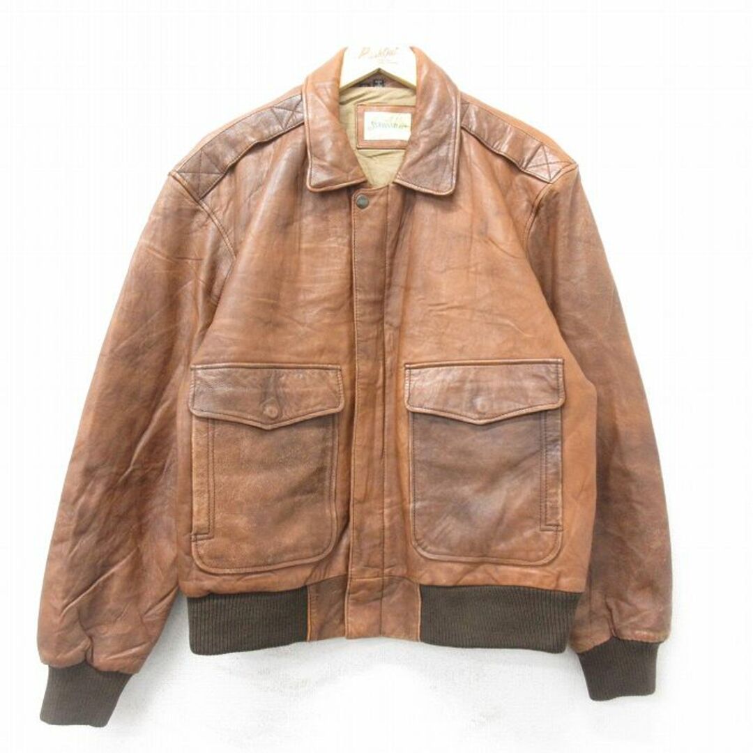 XL☆古着 セントジョンズベイ 長袖 レザー ジャケット メンズ 90 XL☆古着 セントジョンズベイ 長袖 レザー ジャケット メンズ 90