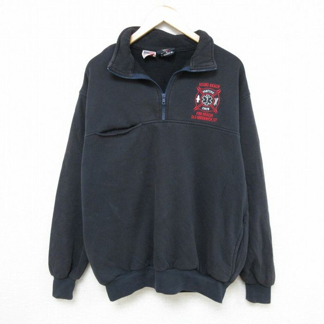 XL☆古着 長袖 ハーフジップ スウェット メンズ 90年代 90s XL☆古着 長袖 ハーフジップ スウェット メンズ 90年代 90s