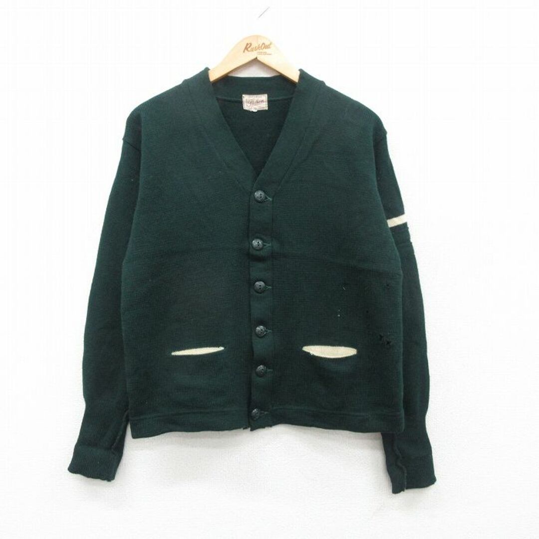 M☆古着 長袖 ビンテージ ニット カーディガン メンズ 70年代 M☆古着 長袖 ビンテージ ニット カーディガン メンズ 70年代