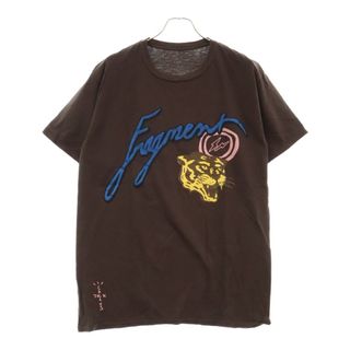 TRAVIS SCOTT トラヴィススコット ×Fragment Cactus Jack Icons Tee フラグメント カクタスジャック グラフィックプリント クルーネック コットン 半袖Tシャツ カットソー ブラウン(Tシャツ/カットソー(半袖/袖なし))