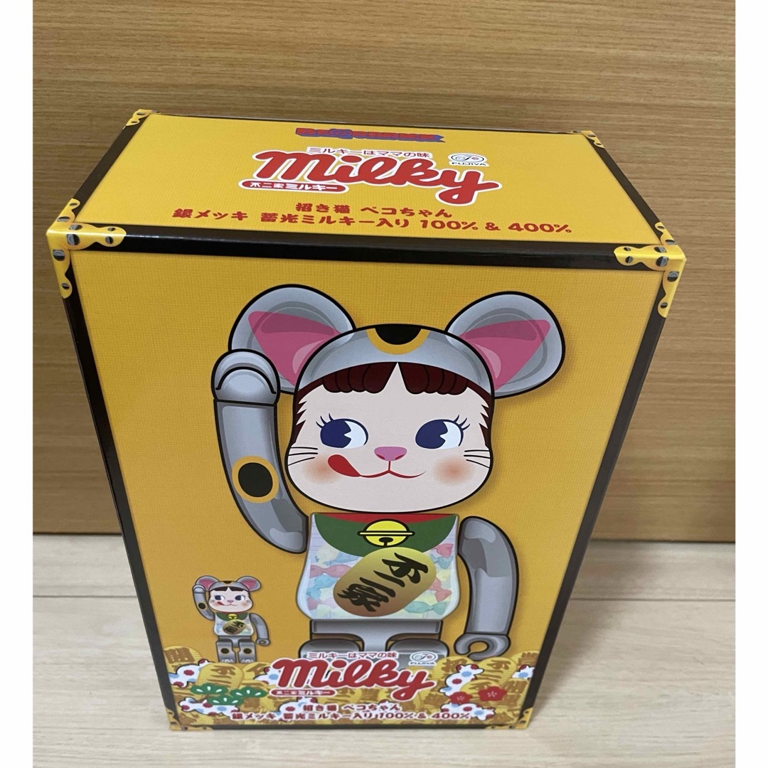 BE@RBRICK 招き猫 ペコちゃん 銀メッキ 100%&400% BE@RBRICK 招き猫 ペコちゃん 銀メッキ 100%&400%