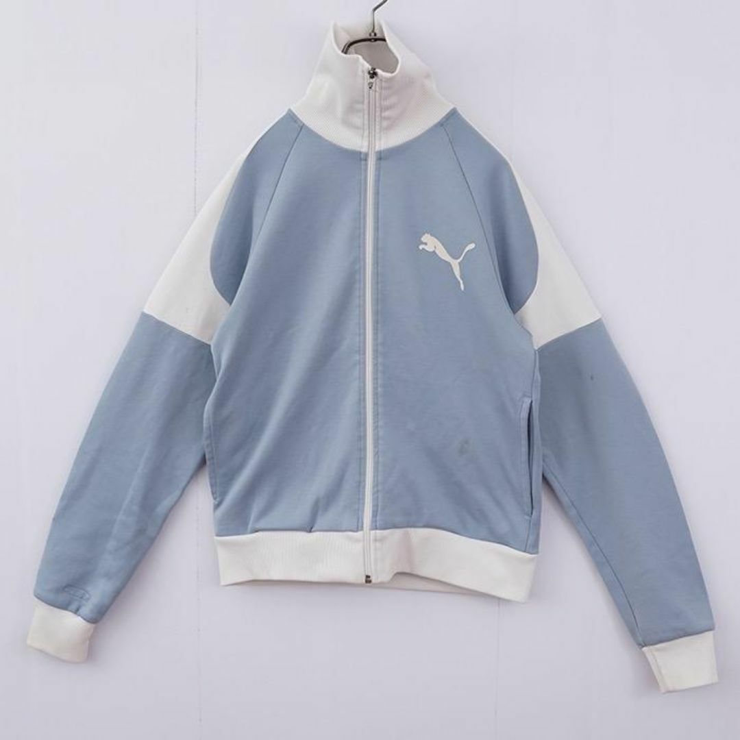 PUMA - プーマ トラックジャケット 襟高 00s 水色 白 ロゴ PUMA - プーマ トラックジャケット 襟高 00s 水色 白 ロゴ