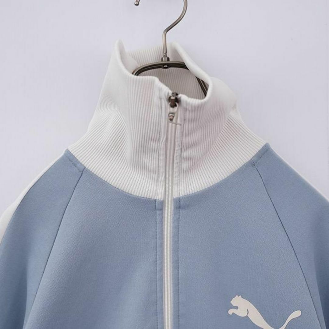 PUMA - プーマ トラックジャケット 襟高 00s 水色 白 ロゴ PUMA - プーマ トラックジャケット 襟高 00s 水色 白 ロゴ