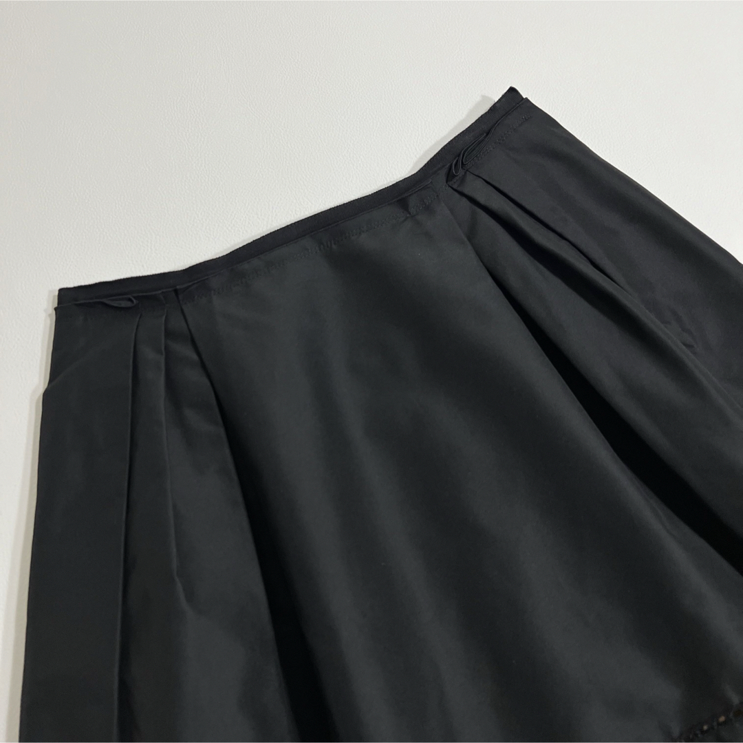 美品 Foxey フォクシー フレアスカート シルクスカート ブラック 40