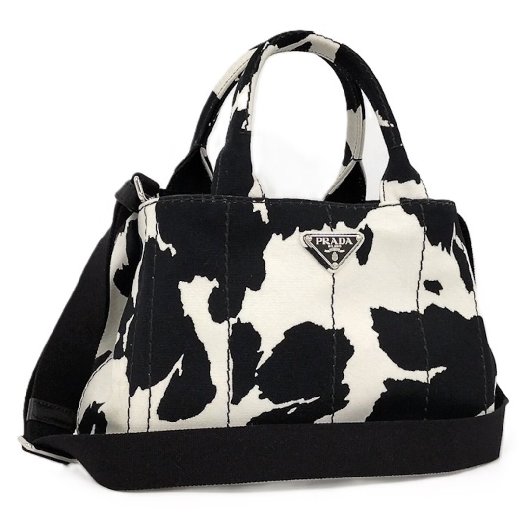 PRADA - PRADA カナパ 2WAY ショルダーバッグ キャンバス 牛柄 PRADA - PRADA カナパ 2WAY ショルダーバッグ キャンバス 牛柄