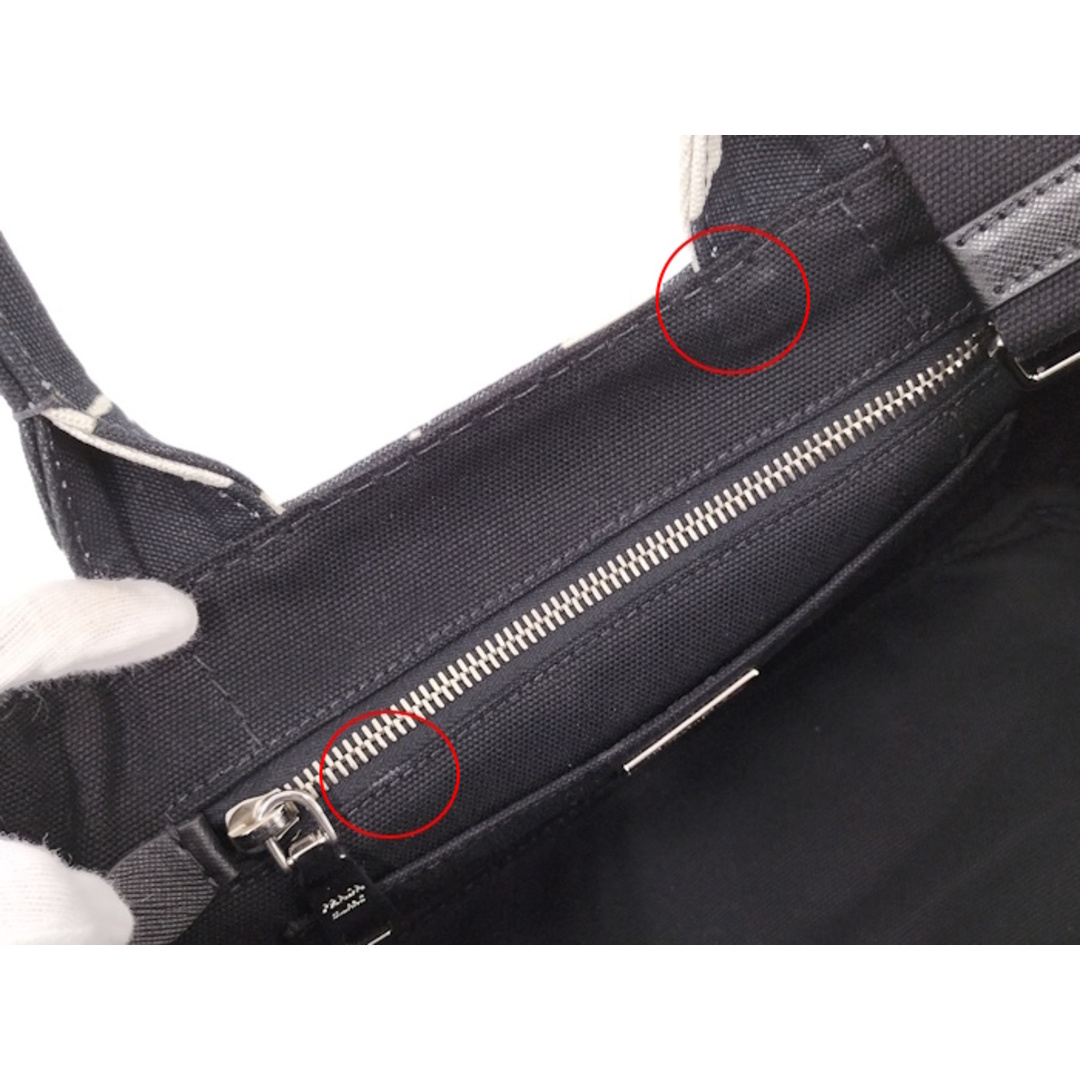 PRADA - PRADA カナパ 2WAY ショルダーバッグ キャンバス 牛柄 PRADA - PRADA カナパ 2WAY ショルダーバッグ キャンバス 牛柄