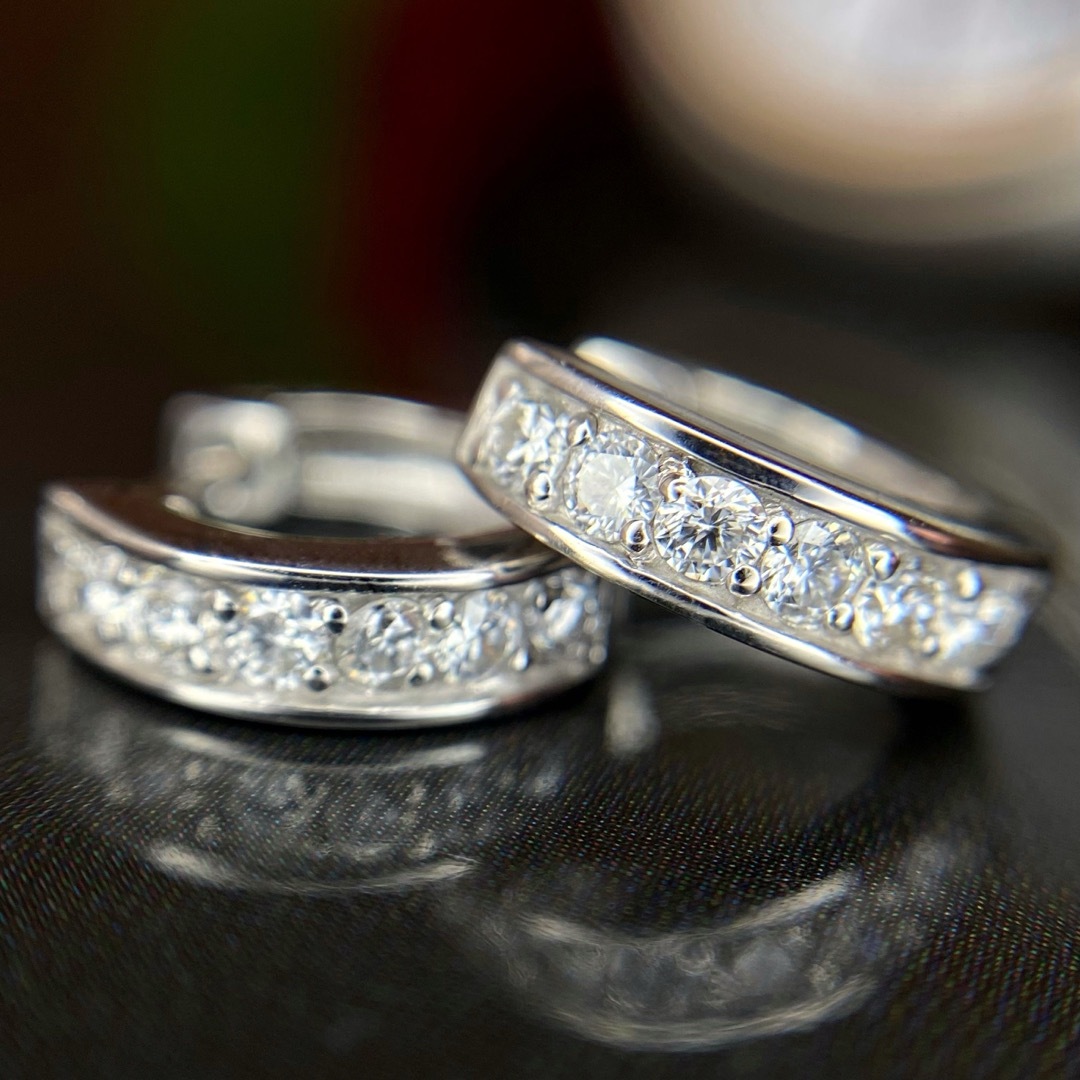 専用です』天然 ダイヤモンド フープピアス 計0.24ct K18WG 専用です』天然 ダイヤモンド フープピアス 計0.24ct K18WG