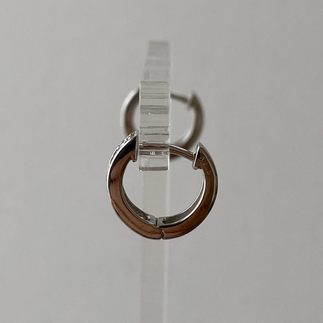 専用です』天然 ダイヤモンド フープピアス 計0.24ct K18WG 専用です』天然 ダイヤモンド フープピアス 計0.24ct K18WG
