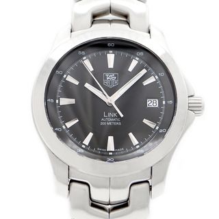 タグホイヤー(TAG Heuer)の内部点検済 TAG Heuer タグホイヤー リンク WJF2110 BA0570 デイト 200m防水 黒 ブラック SS ステンレス メンズ 自動巻き【6ヶ月保証】【腕時計】【中古】(腕時計(アナログ))