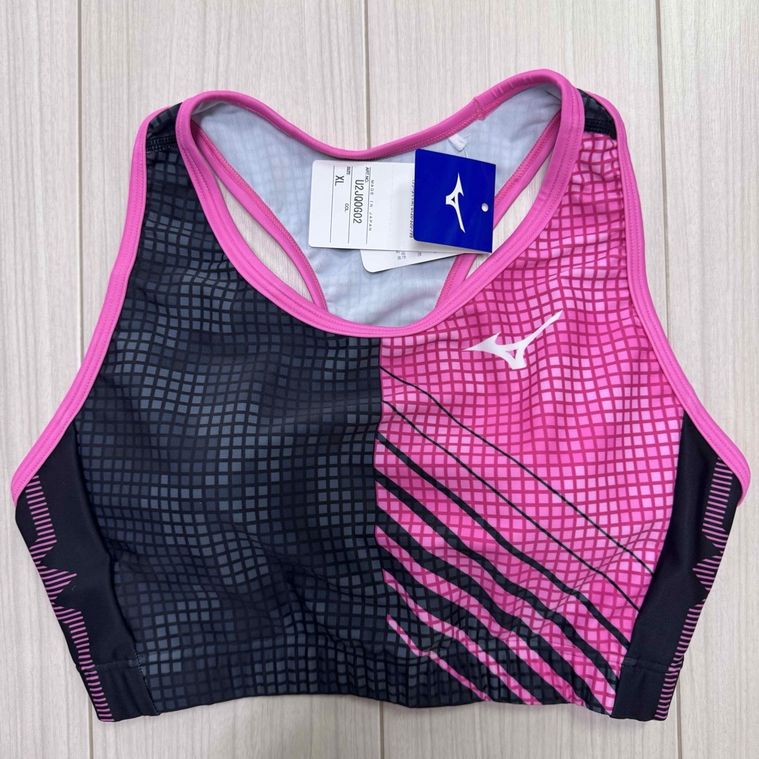 ミズノ 女子陸上ユニフォーム上下 XLサイズ ピンク×ブラック 新品 ミズノ 女子陸上ユニフォーム上下 XLサイズ ピンク×ブラック 新品