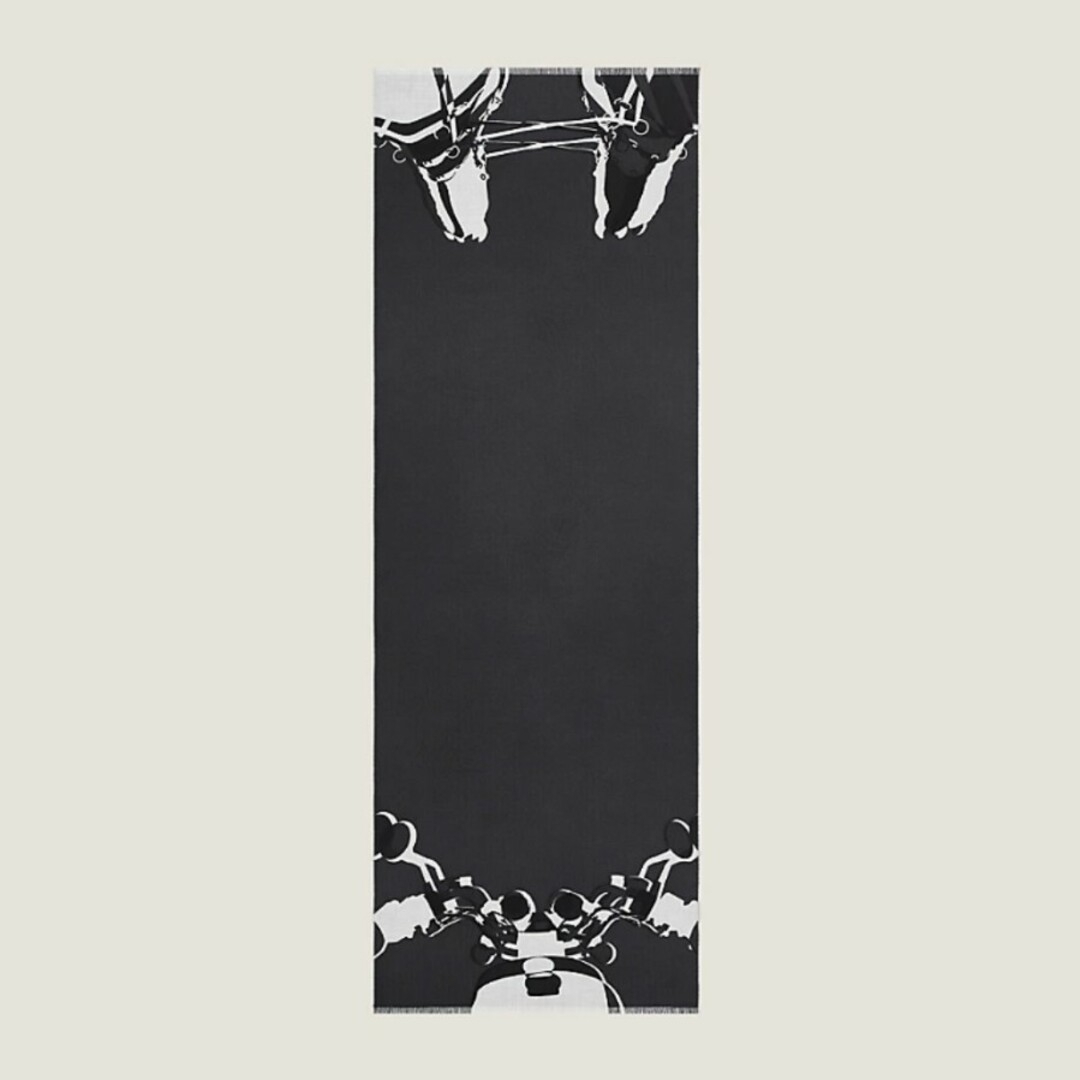 HERMES - 21AW HERMES レクタングル カシミヤシルク ストール HERMES - 21AW HERMES レクタングル カシミヤシルク ストール