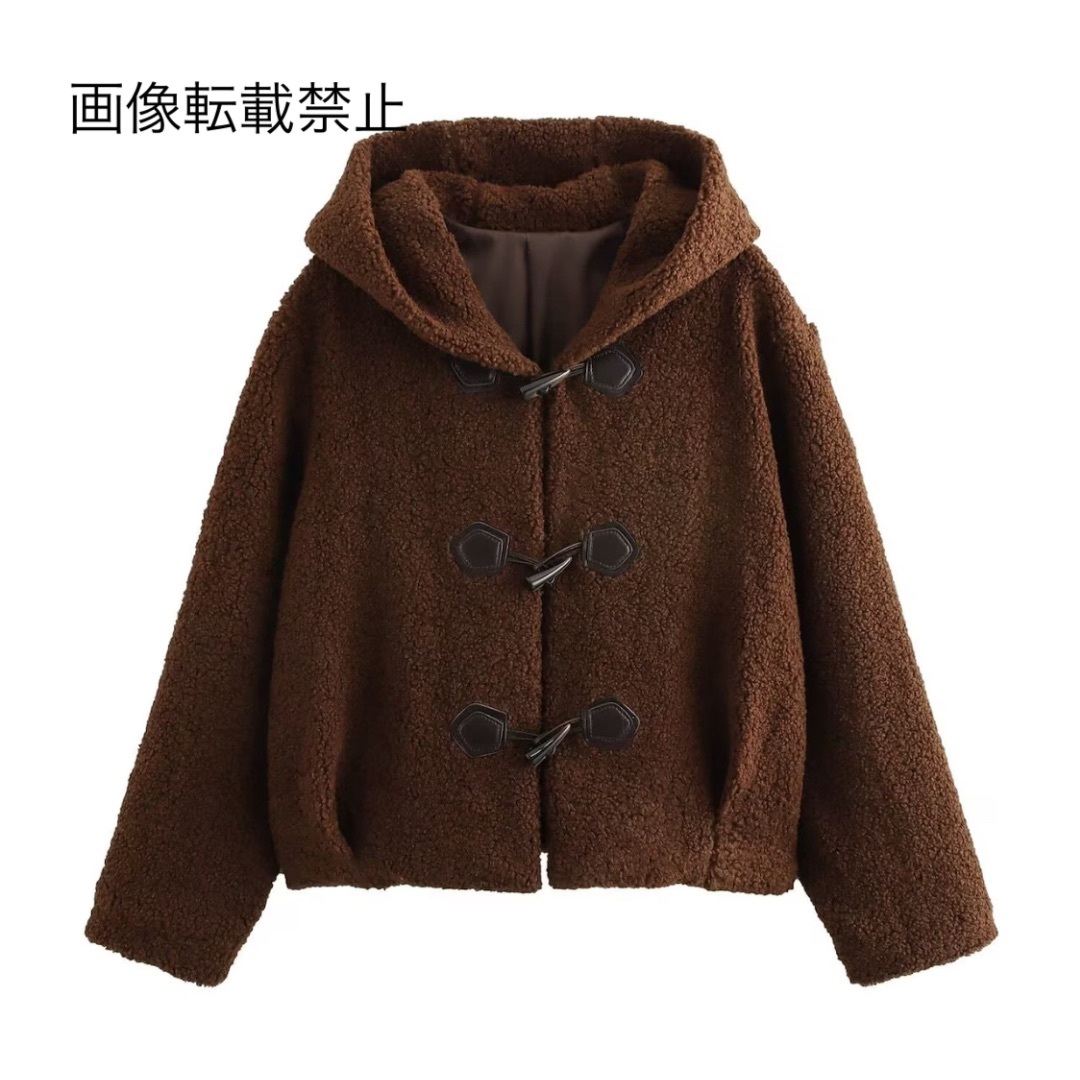 10月新作15648◆brown ブラウン ボア ダッフルコート