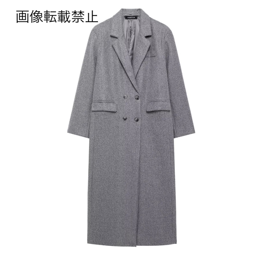 10月新作15649◆gray グレー ロングコート チェスターコート