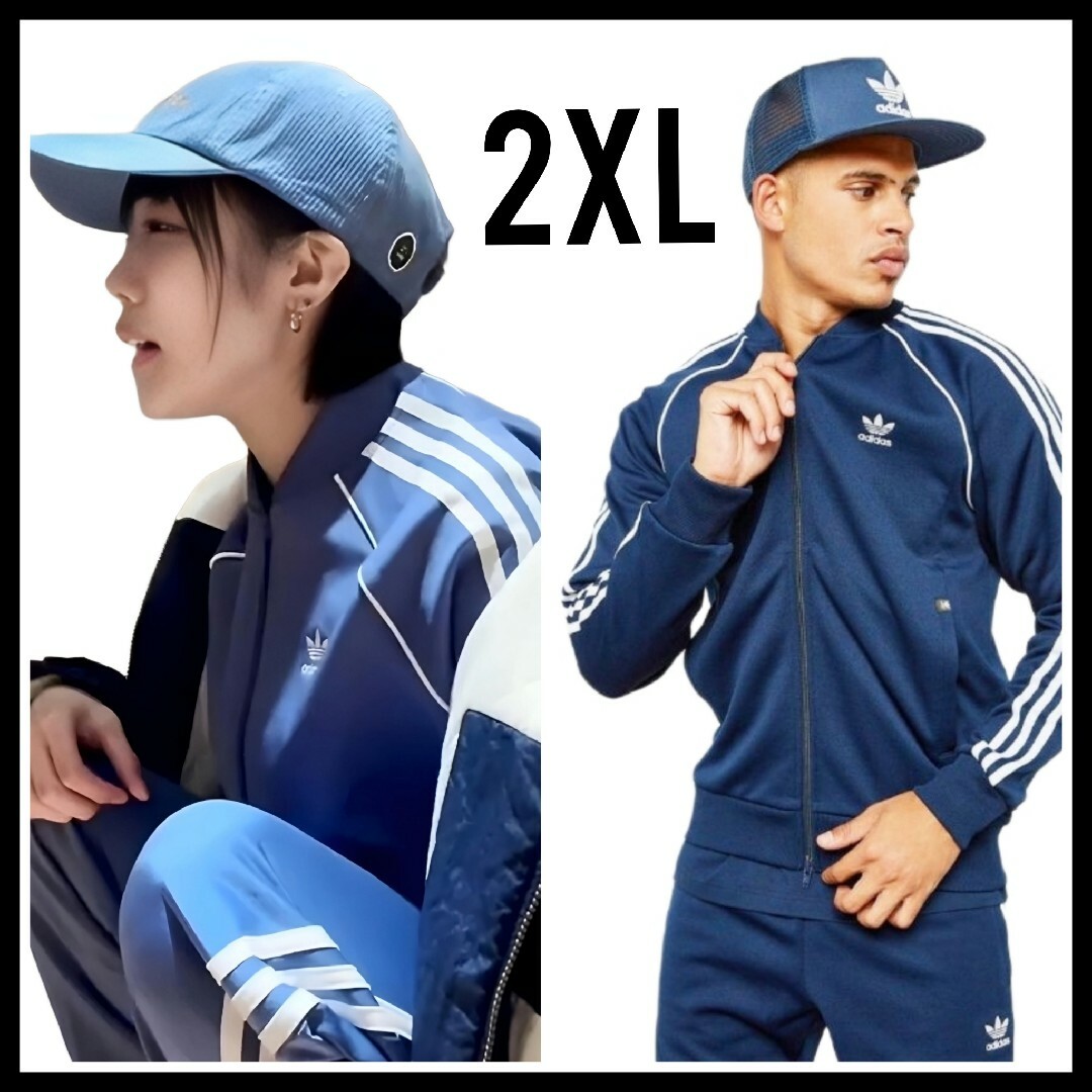adidas トラックトップ ジャージ 連ねる 青赤白 あのちゃん着用 adidas トラックトップ ジャージ 連ねる 青赤白 あのちゃん着用