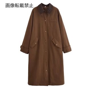 🎻10月新作🎷15665◆バイカラー ロング ジャケット コート(ロングコート)