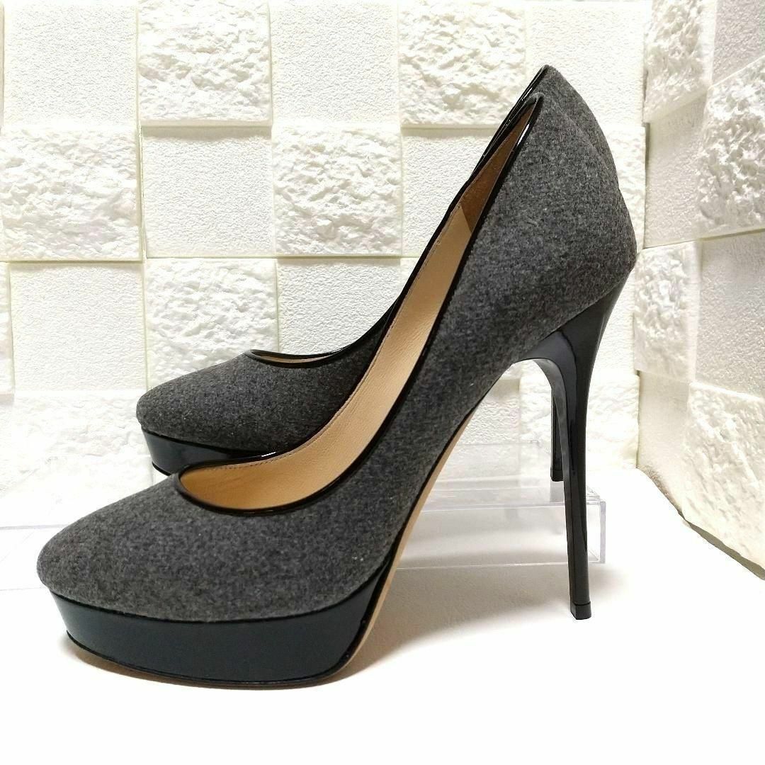 JIMMY CHOO - 極美品✨ ジミーチュウ 37.5(約24.5) グレー JIMMY CHOO - 極美品✨ ジミーチュウ 37.5(約24.5) グレー