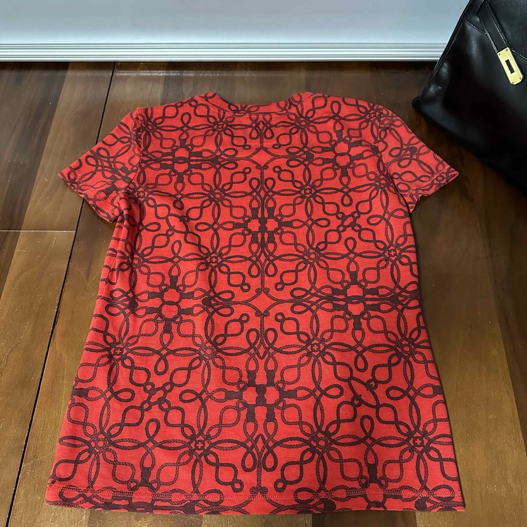 エルメス コリドリエール Tシャツ カットソー 赤 柄 半袖 エルメス コリドリエール Tシャツ カットソー 赤 柄 半袖