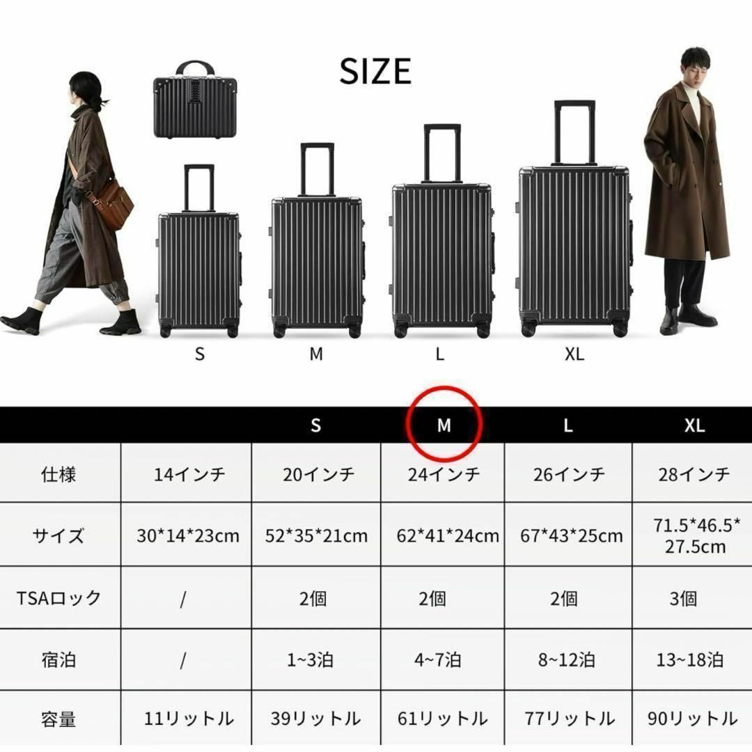 【人気セット】スーツケース M 61L 4〜7泊 キャリーバッグ TSAロック 人気セット】スーツケース M 61L 4〜7泊 キャリーバッグ TSA