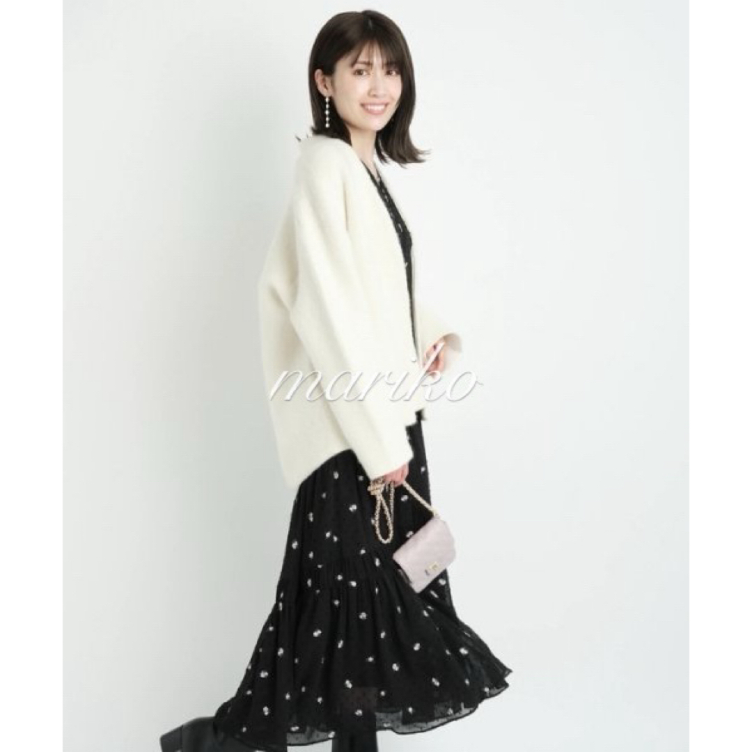 新品】アプワイザーリッシェ FOX混ニットショートコート ジャス 新品】アプワイザーリッシェ FOX混ニットショートコート ジャス