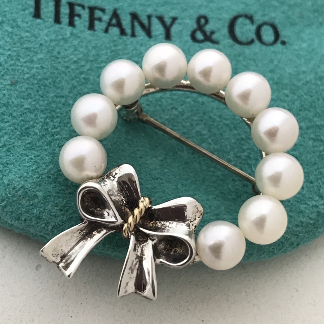 Tiffany & Co. - Tiffany コンビ パールリボン サークル Tiffany & Co. - Tiffany コンビ パールリボン サークル