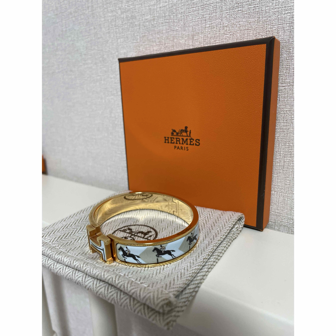 HERMES(エルメス) バングル美品 クリックH ゴールド×オレンジ HERMES(エルメス) バングル美品 クリックH ゴールド×オレンジ