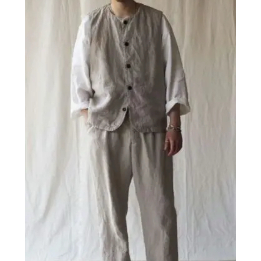 nest robe / confect リネンクルーネックベスト ナチュラル nest robe / confect リネンクルーネックベスト ナチュラル