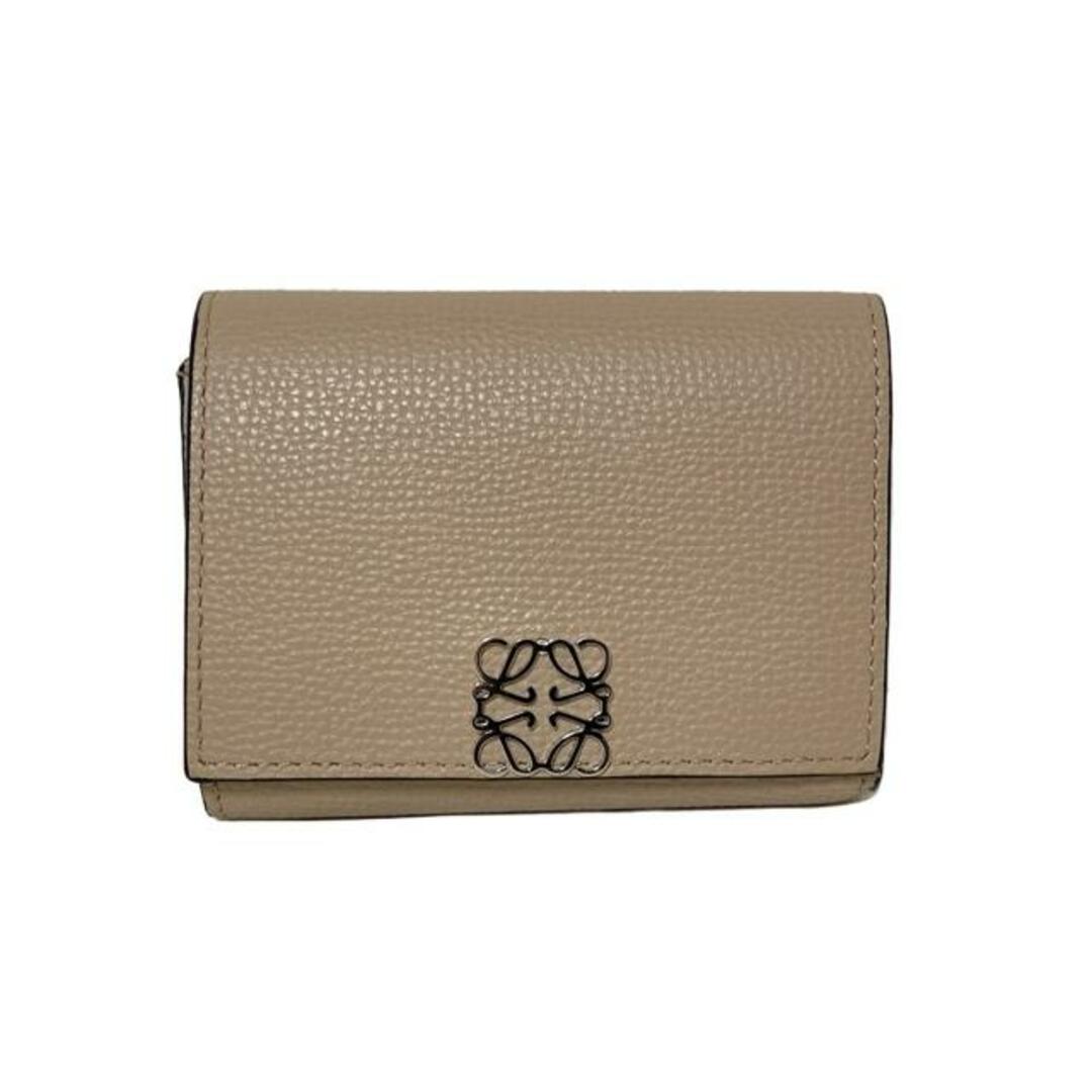 LOEWE 三つ折り財布 ベージュ レザー LOEWE 三つ折り財布 ベージュ レザー
