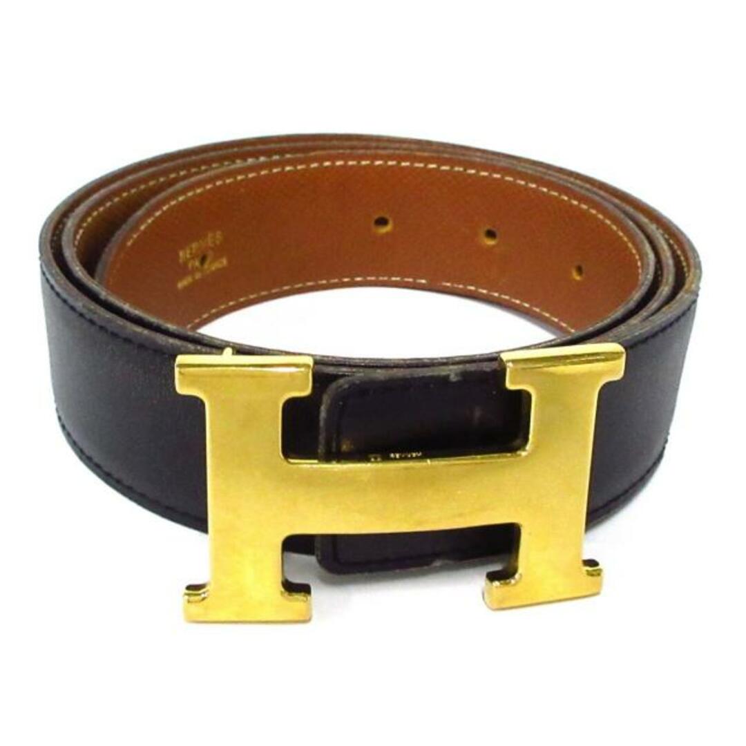 HERMES(エルメス) ベルト 78 Hベルト 黒×ゴールド リバーシブル HERMES(エルメス) ベルト 78 Hベルト 黒×ゴールド リバーシブル