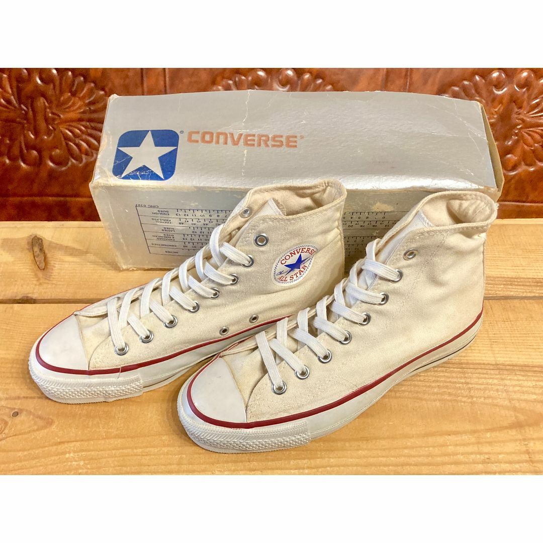 CONVERSE - ☆80s!USA!コンバース オールスター 生成り 銀箱 CONVERSE - ☆80s!USA!コンバース オールスター 生成り 銀箱
