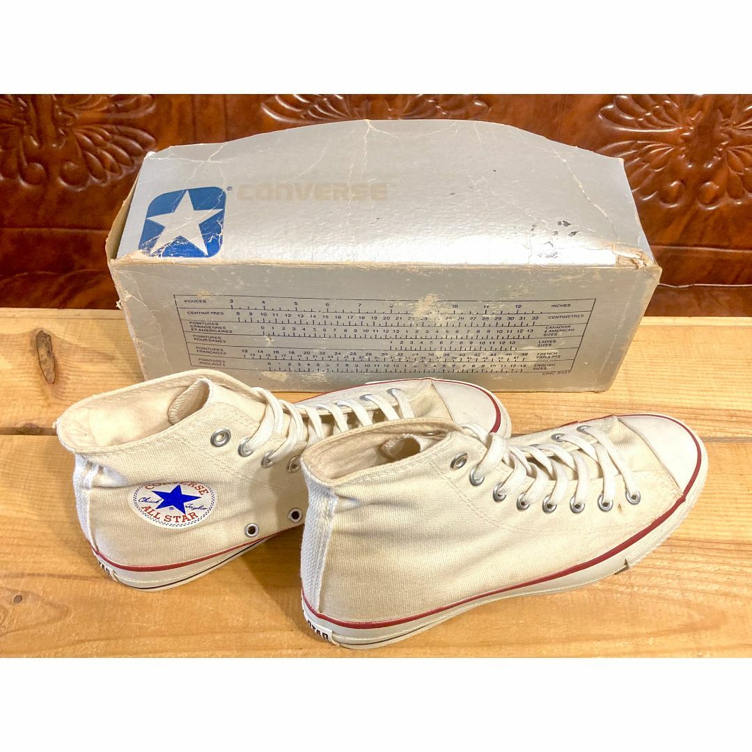 CONVERSE - ☆80s!USA!コンバース オールスター 生成り 銀箱 CONVERSE - ☆80s!USA!コンバース オールスター 生成り 銀箱