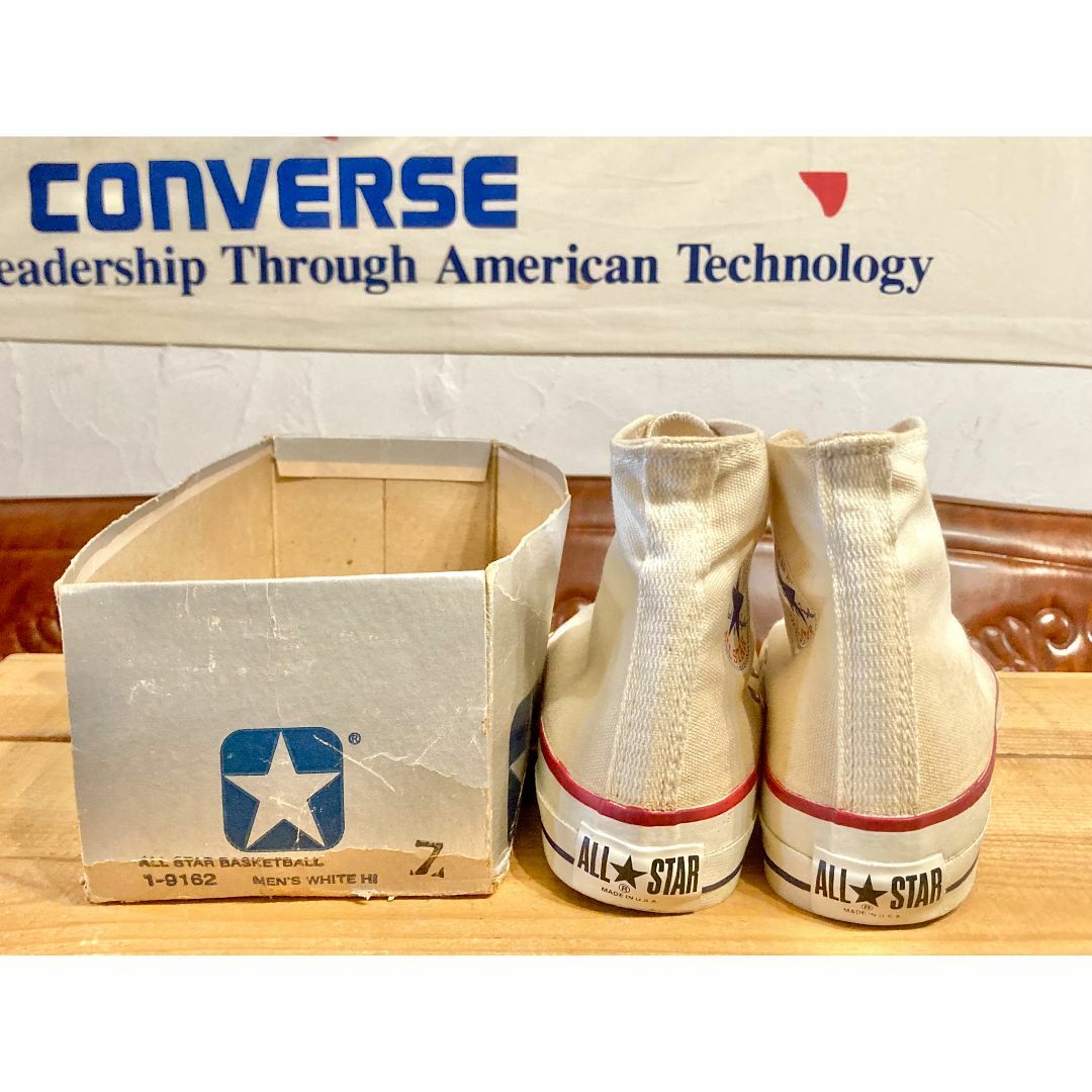 CONVERSE - ☆80s!USA!コンバース オールスター 生成り 銀箱 CONVERSE - ☆80s!USA!コンバース オールスター 生成り 銀箱