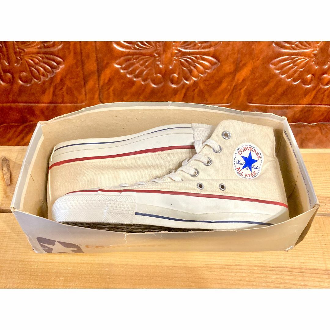 CONVERSE - ☆80s!USA!コンバース オールスター 生成り 銀箱 CONVERSE - ☆80s!USA!コンバース オールスター 生成り 銀箱