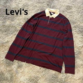 Levi's - 【Levi's】メンズ　ロンT ポロシャツ　長袖　Lサイズ　ボーダー　襟付き