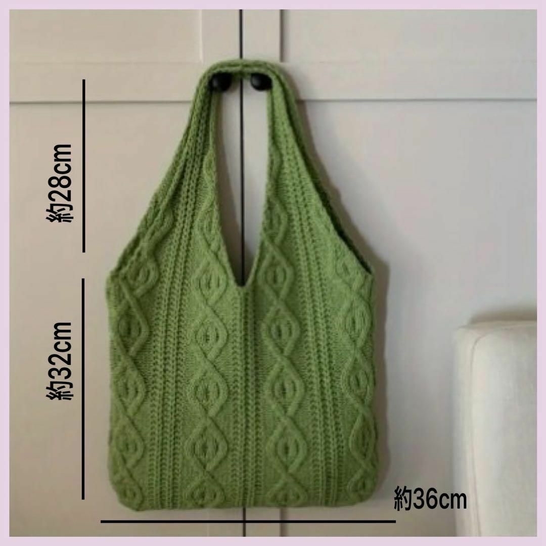 《新品》ニット バッグ グリーン 可愛い レディースのバッグ(その他)の商品写真