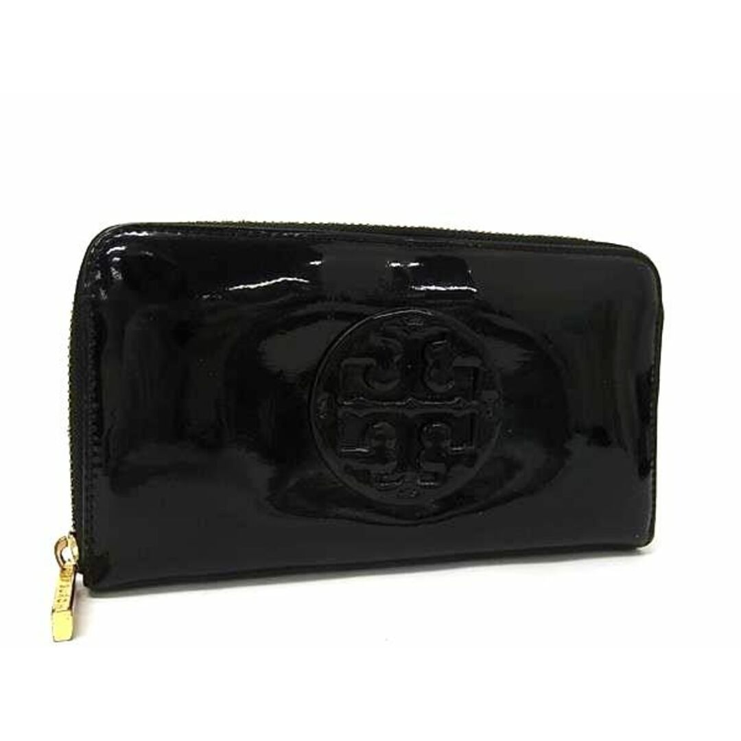 Tory Burch - TORY BURCH トリーバーチ パテントレザー ラウンドファスナー 長財布 ウォレット レディース ブラック系 DG2264