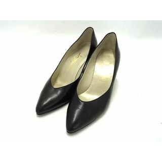 イヴサンローラン(Yves Saint Laurent)の■美品■ YVESSAINTLAURENT イヴサンローラン レザー ヒール パンプス シューズ 靴 表記サイズ 35 (約22.5cm) ブラック系 DF7528(その他)