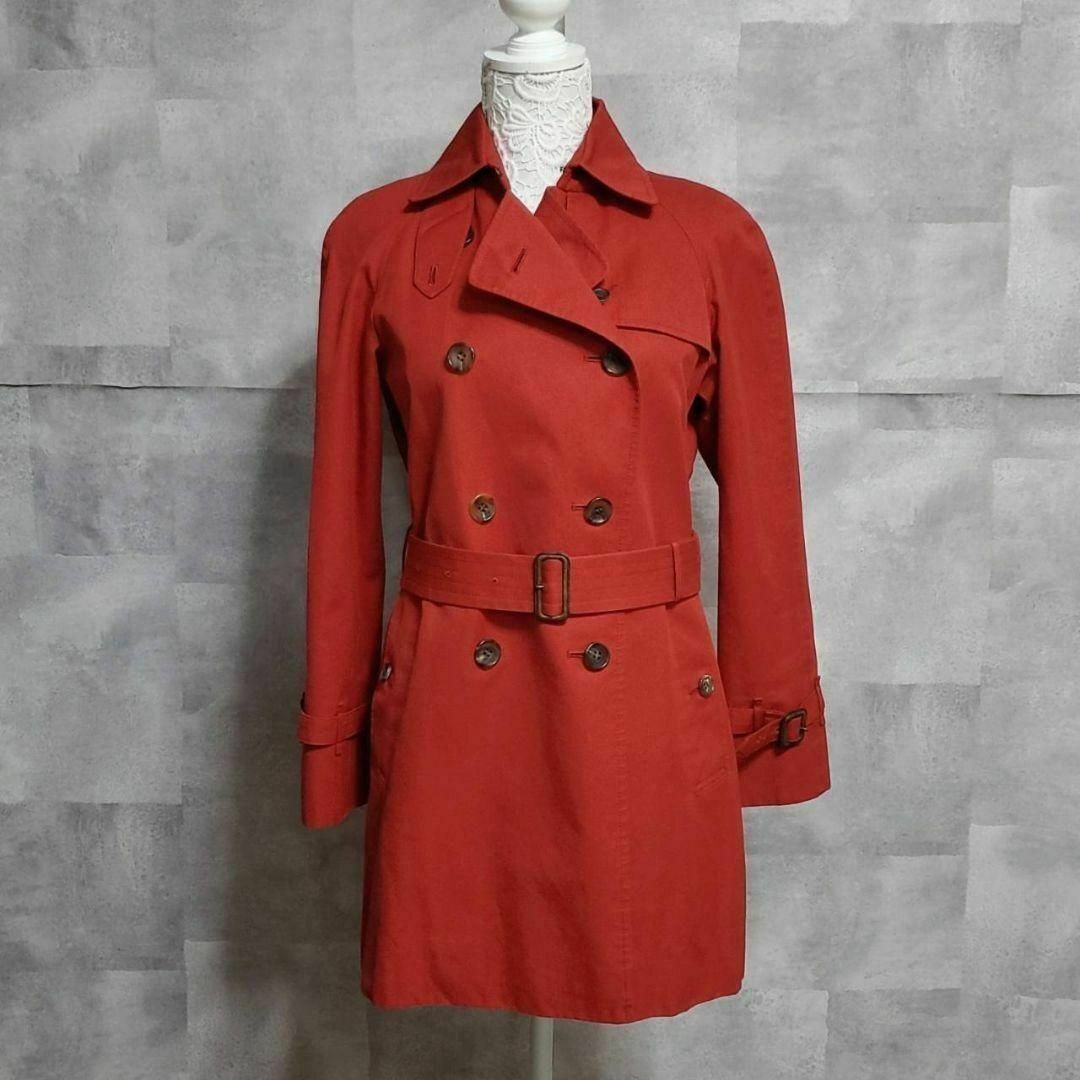 BURBERRY - 美品 M バーバリー トレンチ コート 赤 ノバチェック BURBERRY - 美品 M バーバリー トレンチ コート 赤 ノバチェック