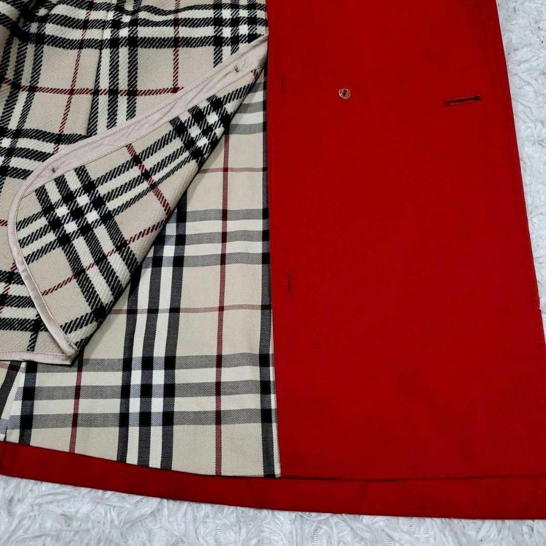 BURBERRY - 美品 M バーバリー トレンチ コート 赤 ノバチェック BURBERRY - 美品 M バーバリー トレンチ コート 赤 ノバチェック